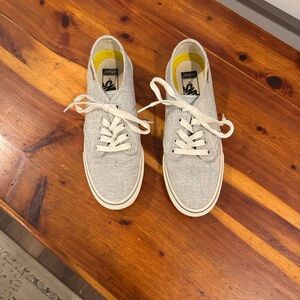 Vans Ortholite Heathered Gray Leather Pull Tab Lace Up Sneakers (8.5)